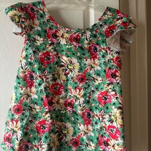 Floral Green and Red Women's Top